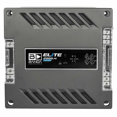 ELECTROMAGNETICISMME 2000W 4 Channel 1 Ohm Elite Car Audio Amplifier, Red EL3818269